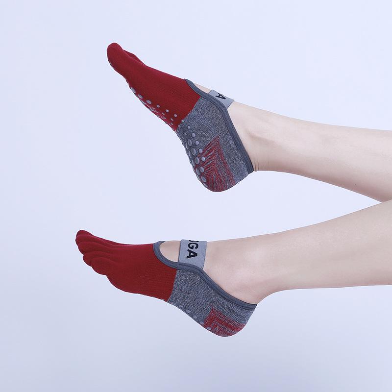 Women's Non-Slip Five-Finger Yoga Socks with Split Toe Design