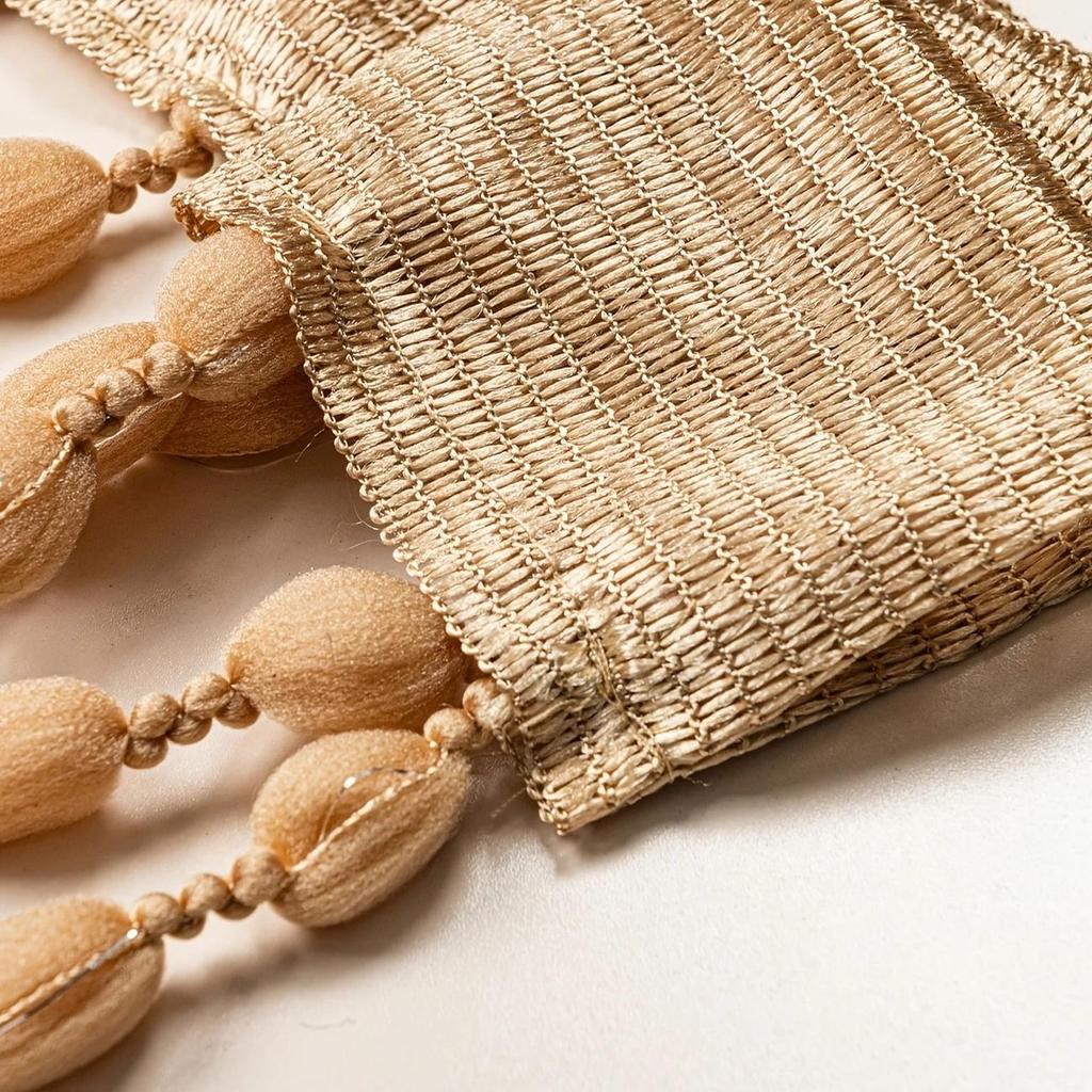 1PCS Lantern Ball Curtain White Champagne Colored Door Curtain Decoration, Suitable for All Seasons