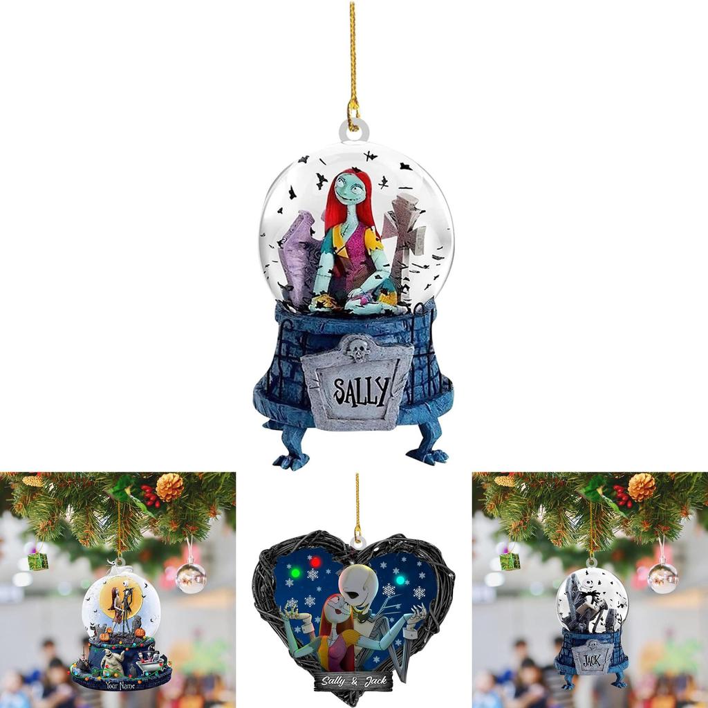 Nightmare Before Christmas Jack Sally Xmas Tree Acrylic Pendant Decoration