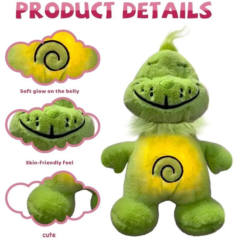 Green Shagy Anime Plush Toy Breathing Companion Doll*& Glowing Belly %^%Stuffed Animal Peripheral Holiday Gift~~for Kids