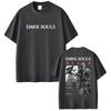 Vintage Washed Dark Souls Gothic Dark Fantasy Soulslike Gaming Merch Gamer Gift Graphic T-shirt Men Women Printed Tee Summer Casual Fashion