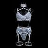 Cecilia Sexy Lace Embroidered See-Through Lingerie Set for Women
