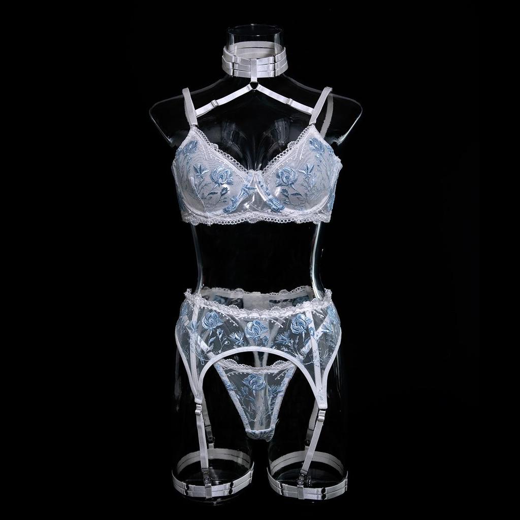 Cecilia Sexy Lace Embroidered See-Through Lingerie Set for Women