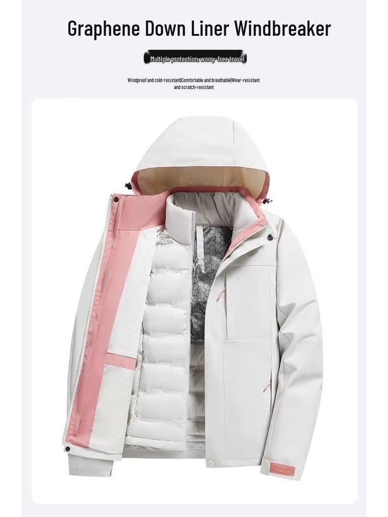 Camel Outdoor Women's 3-in-1 Waterproof Down Parka for Winter Hiking & Mountaineering