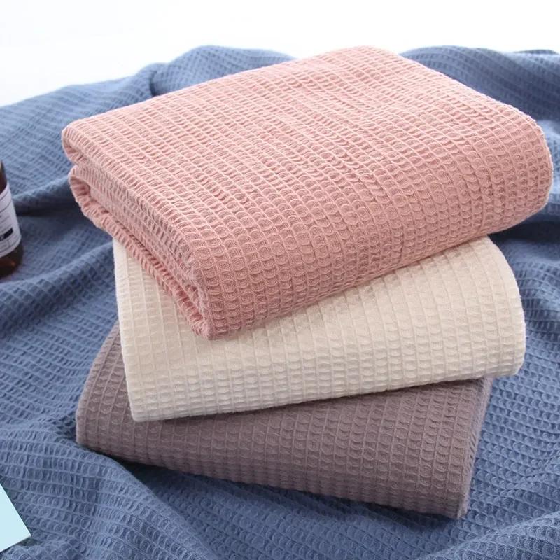 105x150CM Adult Waffle Bath Towel Body Towel Lady's Blanket 100% Cotton Men's Extra Large Beach Towel Free Shipping High Quality