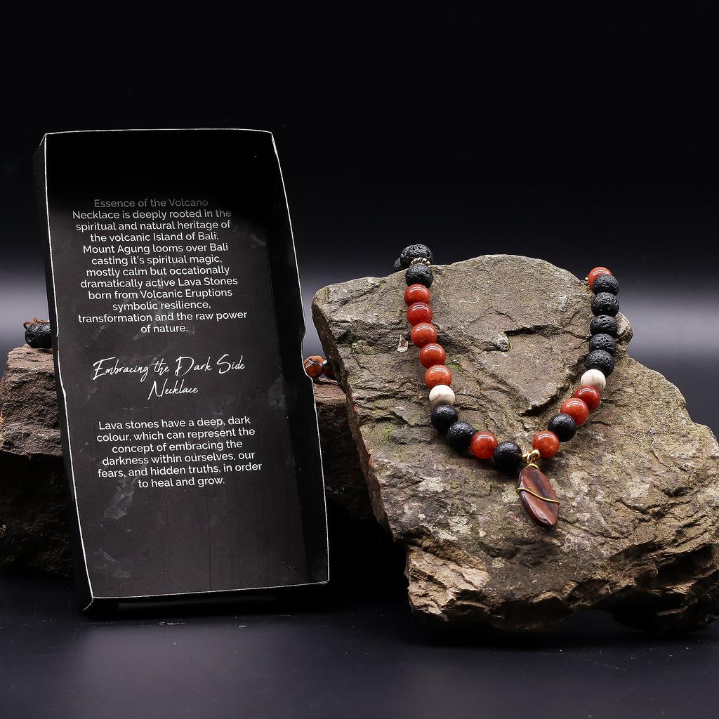 Lava Stone Mala Necklace for Protection