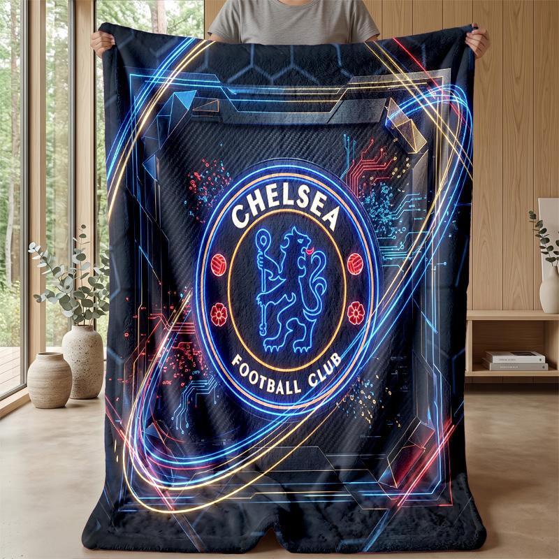 Chelsea FC Theme blanket Soft Flannel Blanket Plush Throw Blanket Cozy Sofa Bed Blanket for Home Decor