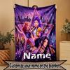 Custom Name Personalized Kpop Demon Hunter Print Blanket, Home Decor, Bedroom, Sofa, Camping, Couch, Gifts for Birthday Christmas