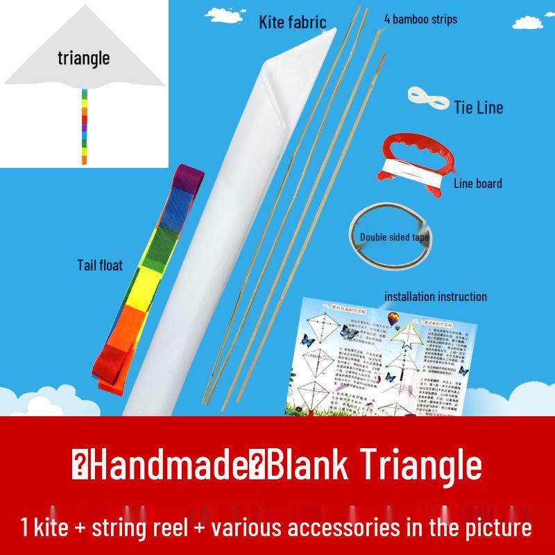 DIY Blank Kite Kit for Hand-Made, Teaching, and Parent-Child Activities with White Kite Bag