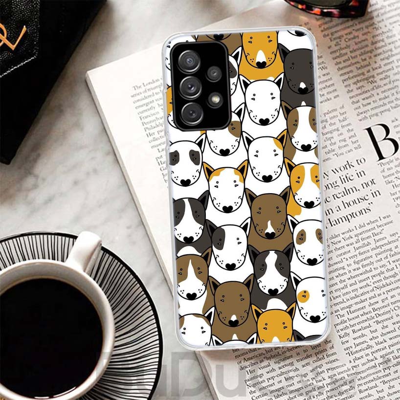 Bull Terrier Dog Puppies Phone Case For Samsung Galaxy A15 A14 A54 A13 A53 A12 A52S A55 A22 A23 A24 A32 A33 A34 A25 A35 A03S A04