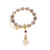 Natural Gray Agate Round Bead Red Agate Pearl Fringed Bracelet Fashion Women Daily Jewelry Lucky Gift