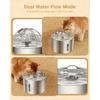 2.2L Stainless Steel Pet Water Dispenser with Dual Outlet Mode and Flower Outlet Design Makes Pets Enjoy Drinking Water More