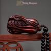 Rosewood Carved Pixiu Ornament: Gourd & Dragon Turtle Handicraft