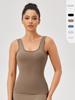 European & American Quick-Dry Yoga Vest: Nude Feel, Slimming, Tight-Fit, Square Neck Running Top