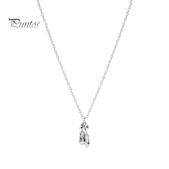 Delicate Ballet Pendant Shoes Necklace, Elegant Ballerina Dainty Lightweight Charm Necklace Dancer Stylish Jewelry for Women Girls