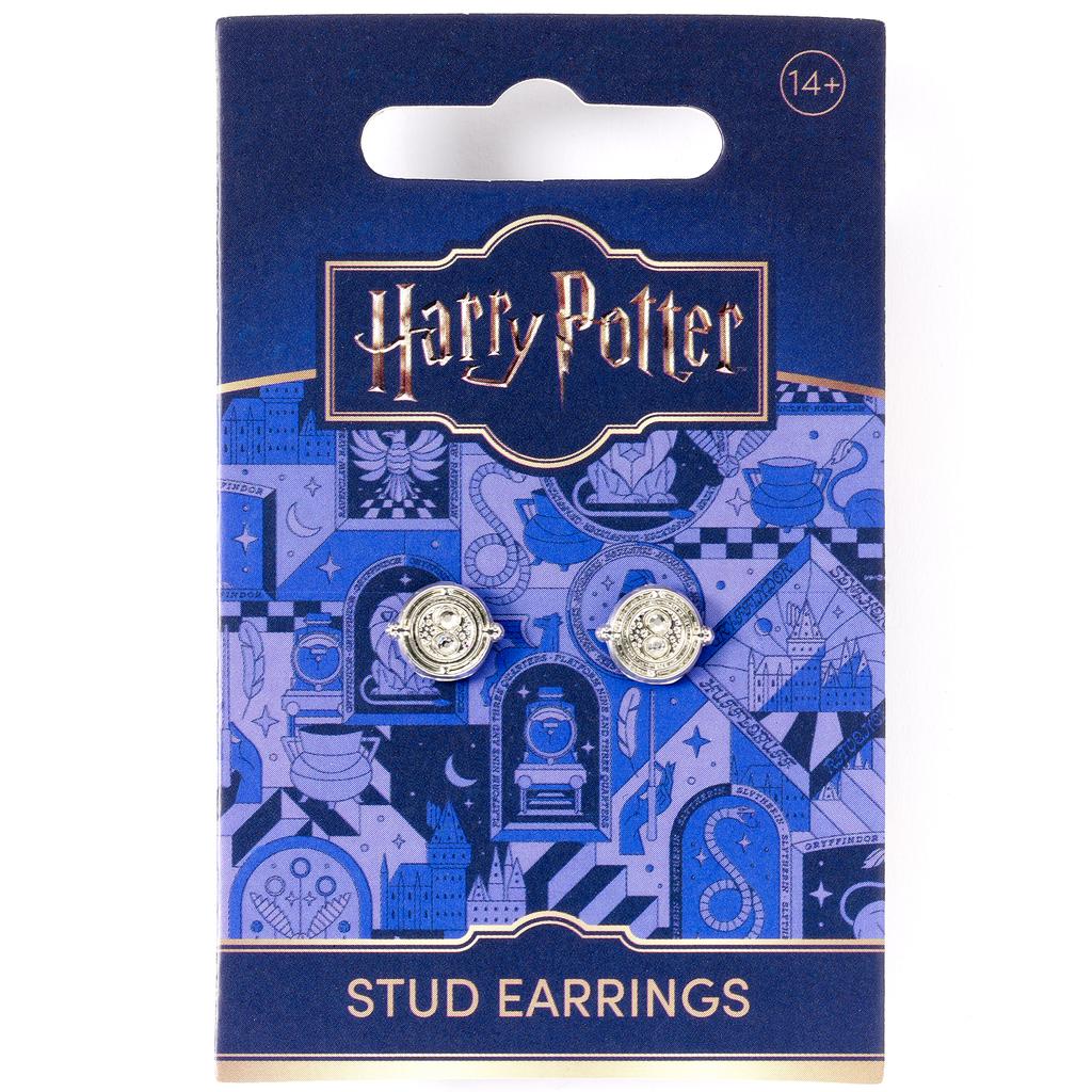 Harry Potter Time Turner Silver Plated Stud Earrings