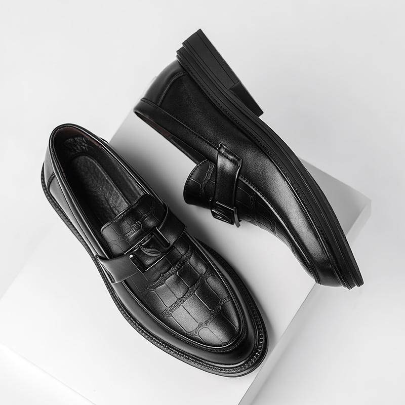 

Корейская мужская кожаная обувь Деловая формальная обувь Универсальная школьная обувь JZ-6601 38 чёрный