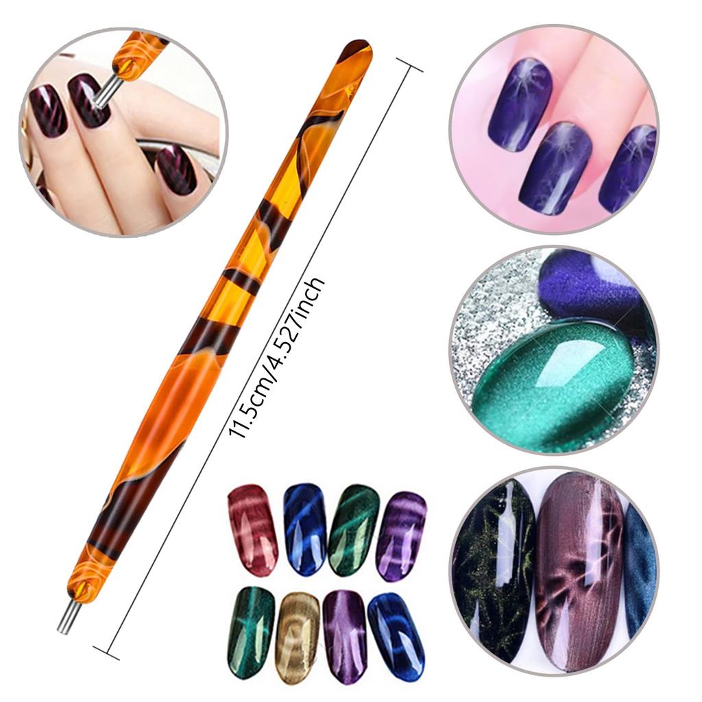 5pcs Cat Eye Strong Effect Magnet Slice Magnetic Stick UV Gel Polish Gradient Rod Manicure Nail Art 3D Tips Tools Double Head