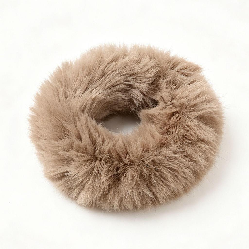 Korean Style Faux Mink Fur Elastic Hair Tie - No Damage, Candy Color Hair Band for Autumn/Winter