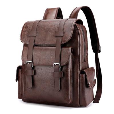 Korejský styl Velkokapacitní Měkká PU kůže Unisex Batoh Ležérní Móda Středoškolák Vysokoškolák Notebook Cestovní Batoh