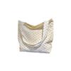 New Large Capacity Polka Dot Canvas Tote Bag Women Casual Shoulder Bag College Student School Book Bag