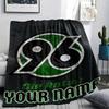 1PC Custom Name Hannover 96 Patterned Flannel Blanket Suitable For All Seasons for Home Decor Warmth and Comfort Gifts Holiday Present