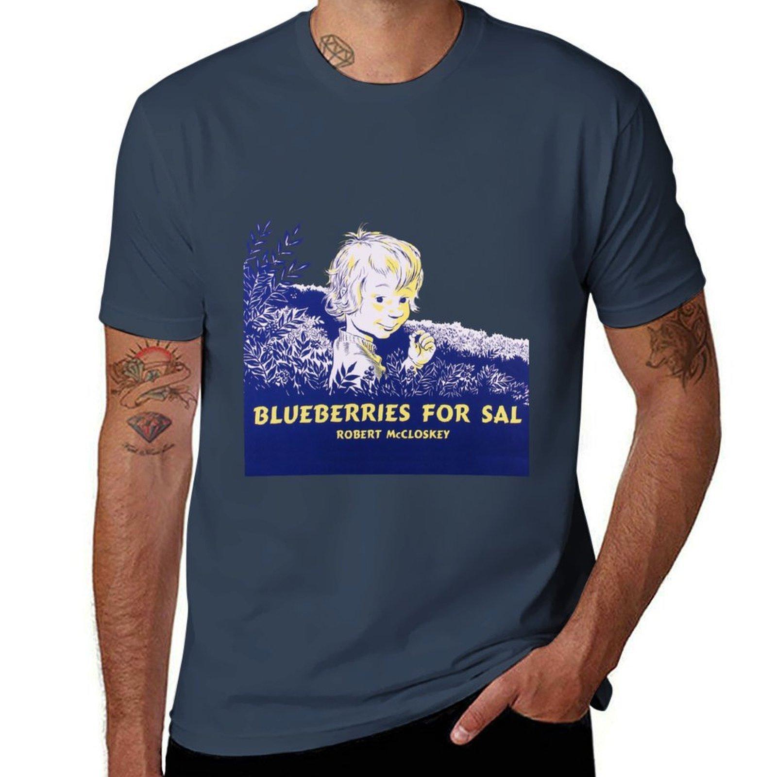 Blueberries for Sal classic illustration TShirt Heavy Duty Casual Work Tee S