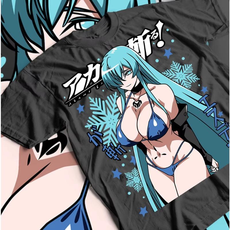 Trends Summer Cosplay Neutral Black and White Akame Ga Kill Esdeath T-shirt Akame Ga Kill Esdeath S Waifu Anime Shirt All Sizes