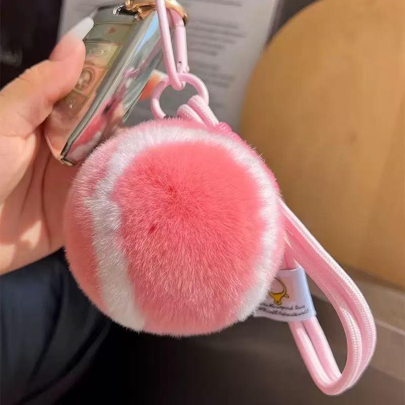 Creativity Cute Tennis Keychain Key Accessories Cartoon Ball School Bag Pendant Simple Diy Tennis Fur Key Chain For Girl Gift