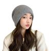 Big Head Circumference Knitted Wool Hat Winter Hat Women's Ear Protection Warm Headgear Fashion Versatile Stacking Hat