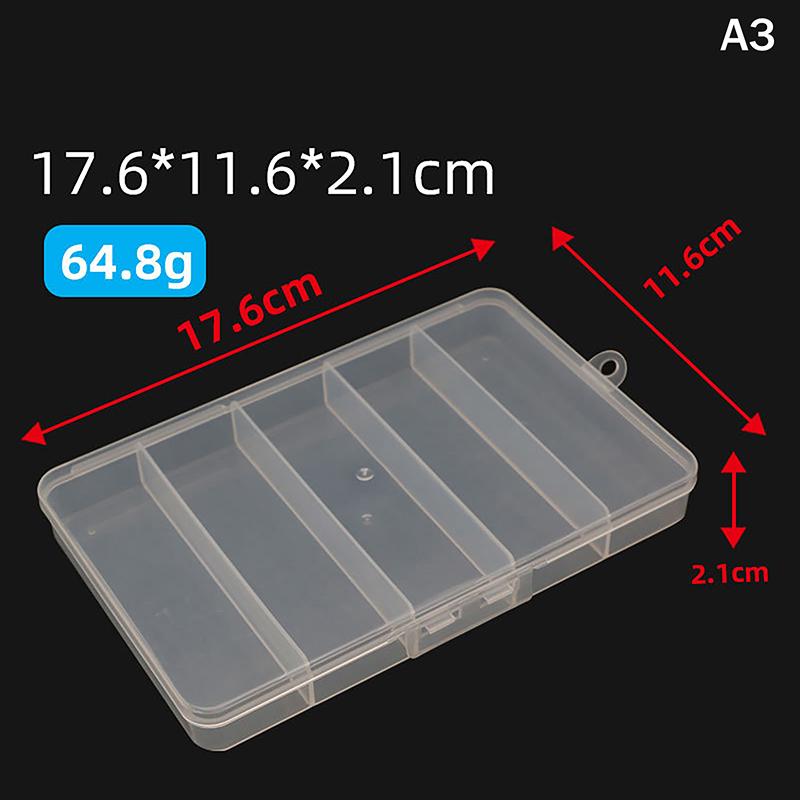 Transparent 5 Compartments Fishing Tackle Box Storage Case Fly Fishing Lure Spoon Hook Bait Case Boxes Fishing Accessories Tools