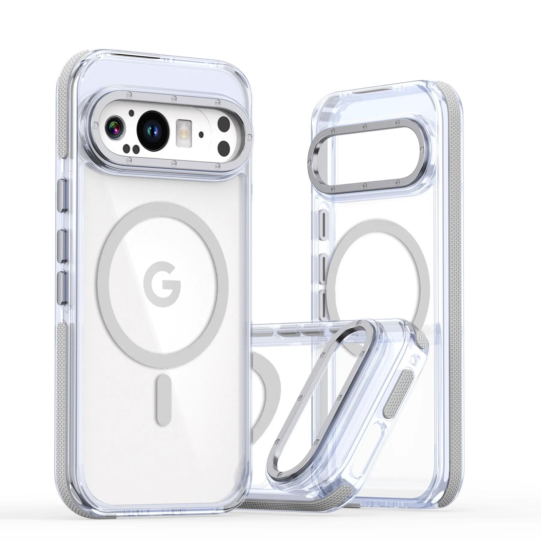 

Защитный чехол Superior Armor High Clear для Google Pixel 10 9 Pro XL, разноцветная рамка кнопок, с магнитной зарядкой, противоударная крышка Google Pixel 9 серый