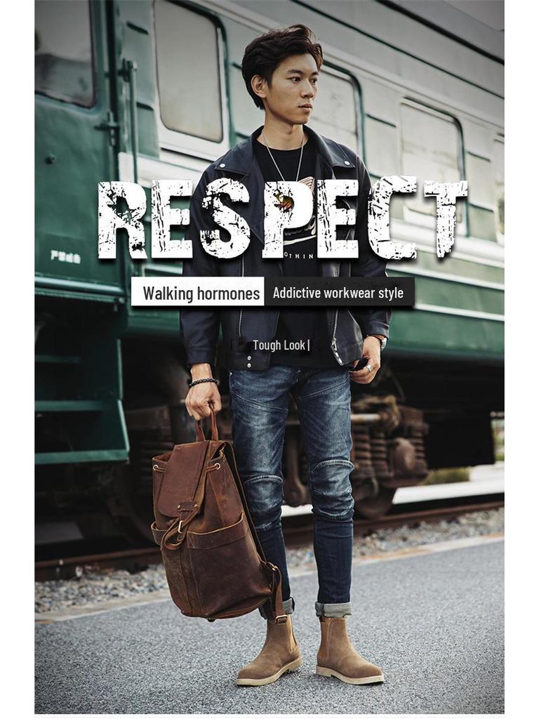 מגפי צ'לסי לגברים: דגם Dr1460 רטרו בסגנון בריטי, מגף מרטין מעור, סליפ-און, חם וקז'ואלי.