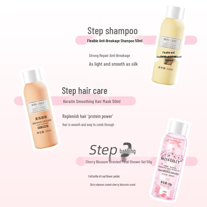 Missli Cherry Blossom 3-Piece Travel Wash Set