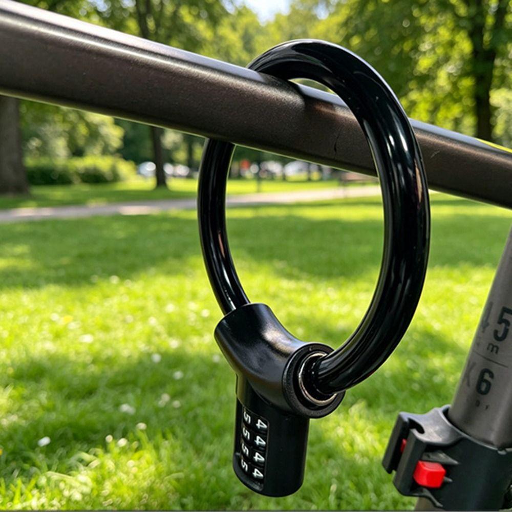 4 Digit Combination Bicycle Combination Lock Portable Ring Lock Keyless Bike Cable Lock Bicycle