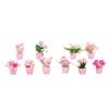 5Pcs Pink Simulated Flowers Flower Bouquet Vases Tabletop Decor Creative Fake