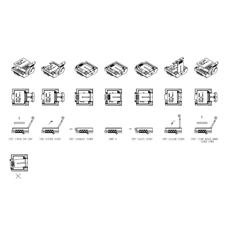 Universal 8x6 And 6x5 Chip Programmer Socket For Integrated Circuit Testing Applications
