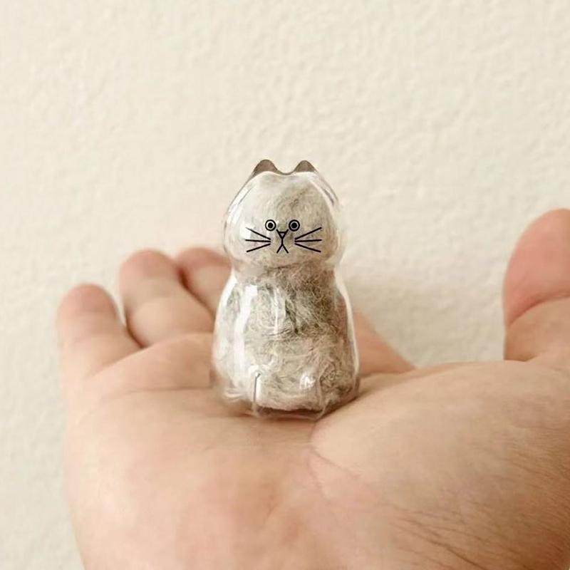 1PC Memorial Pet Fur Storage Pendant Transparent Cat Storage Keychain Cat Hair Preservation Keyring Accessory Cat 5x4cm