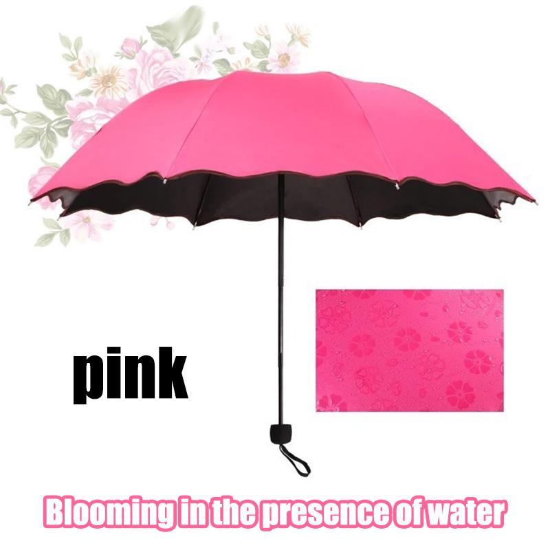 

Magic Folding Umbrella with Rainwater Pattern Windproof Sunshade Umbrella Outdoor Sports UV Protection Umbrella Umbrella Woman 8K рожевий