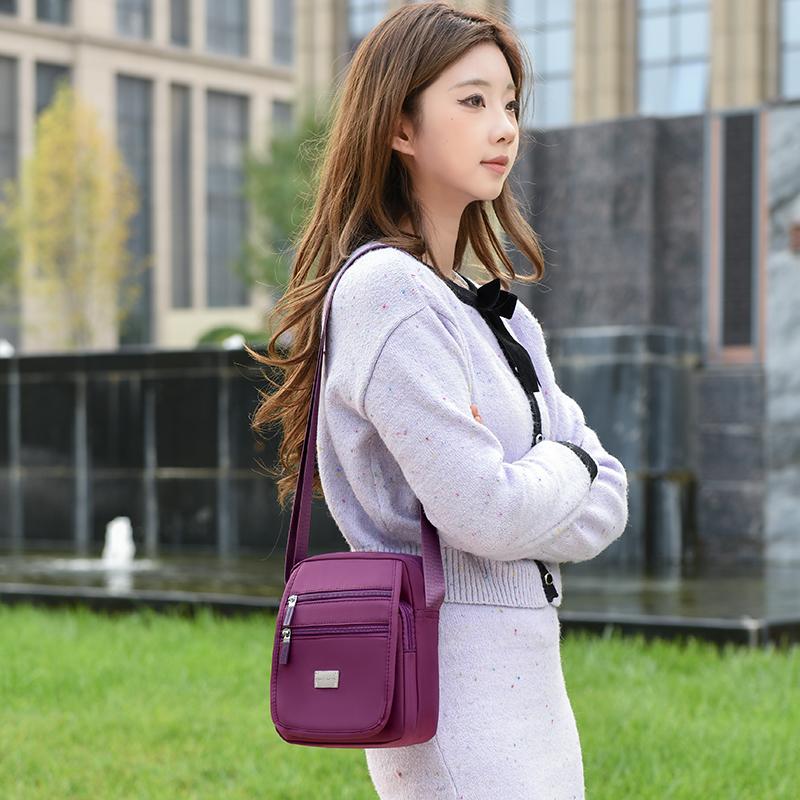 Women's Crossbody Bag Multi-Pocket Shoulder Bag Mother Bag Nylon Large Capacity Square Bag