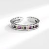 Heavy Industry Rainbow Zircon Ring For Women Niche Advanced Cold Fashion Jewelry