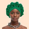 Ruffled Turban Cap Women'S Head Wraps Soft Comfortable Headscarf Bonnet Lady Soild Color Headgear