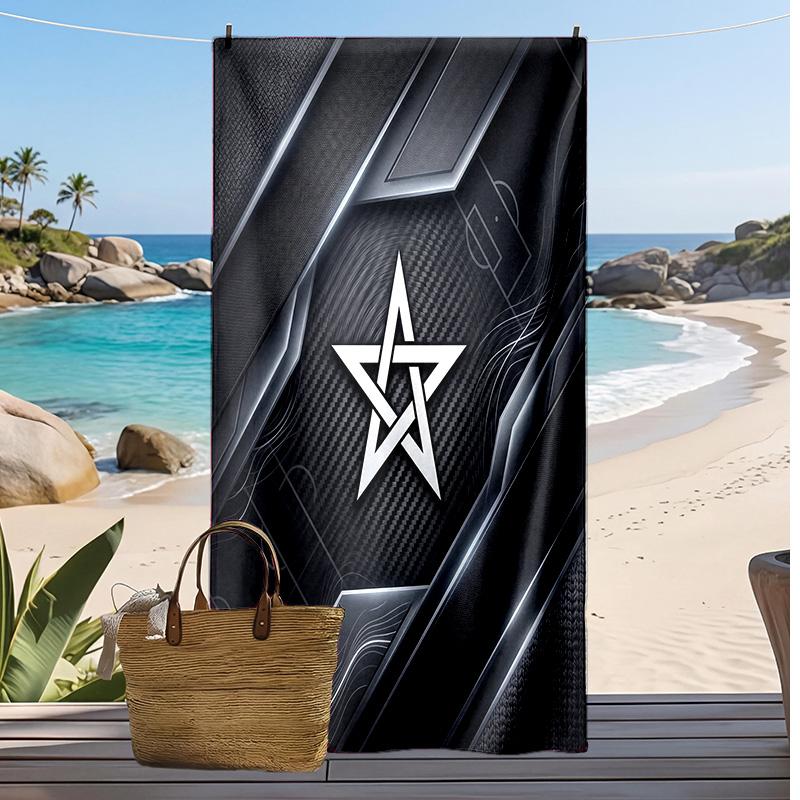 Morocco Football Print Beach Towel Quick Dry Super Absorbent Soft Bath Towel for Swimming Beach Travel Fan Souvenir Gift