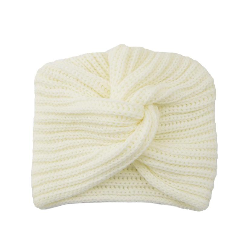 1Pc Women Headwear Head Wrap Hair Loss Turban Solid Color Knitted Cap Polyester
