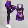 Butterfly Print Yoga Outfit for Women Fashion Workout Leggings Fitness Sports Casual Yoga Set Sports Suit
