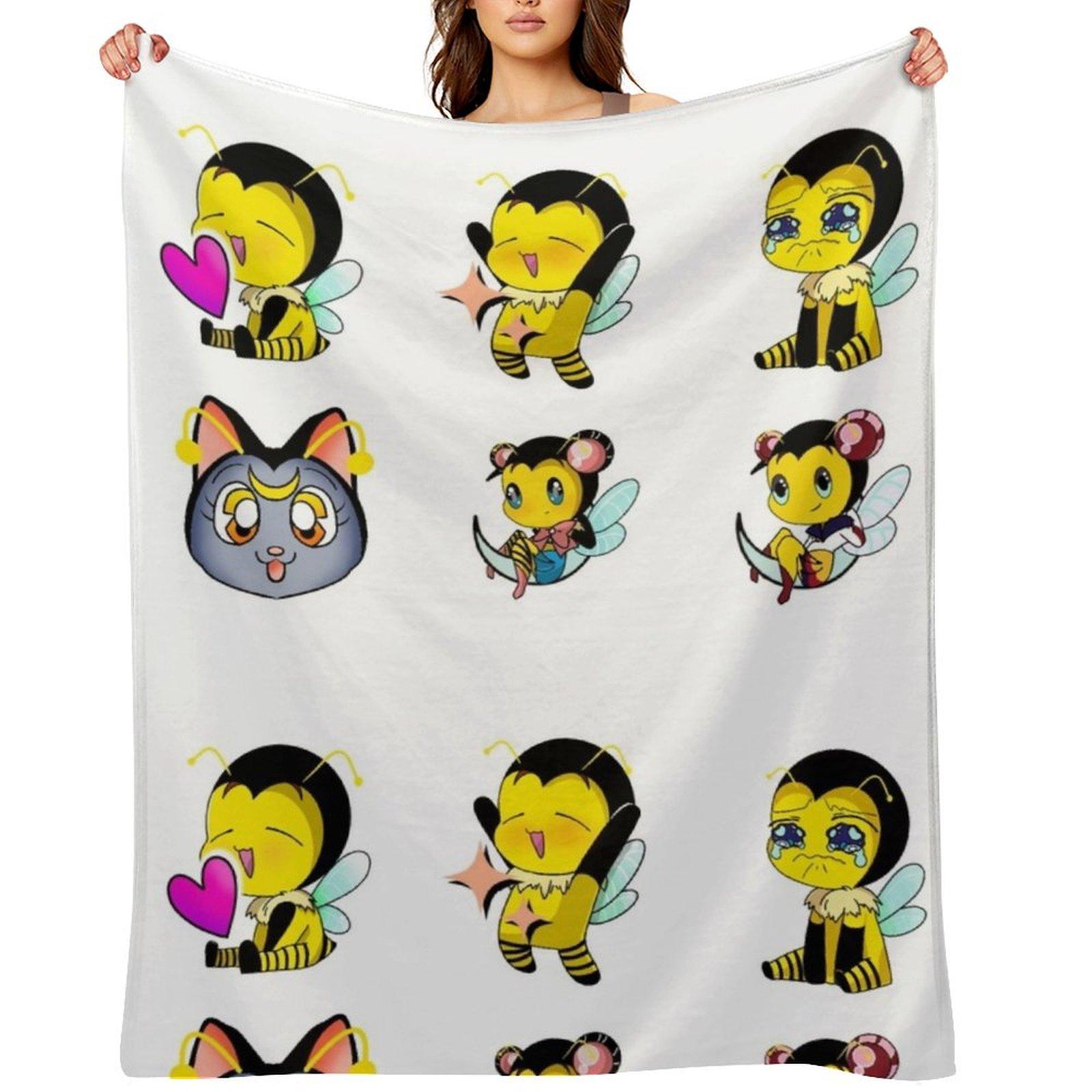 Emotes Throw Blanket Plush Retros Bed linens Flannel Blankets 30x40in