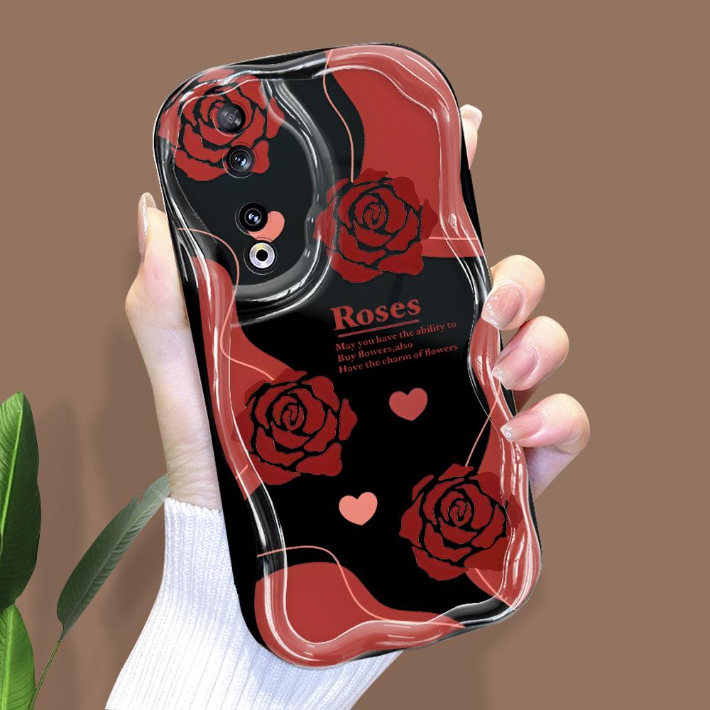 

Милый мультяшный узор, кремовая текстура, мягкий силиконовый чехол с волнистыми краями, чехол для телефона для Huawei Honor Infinix Tecno iPhone Infinix Hot 30I чёрный