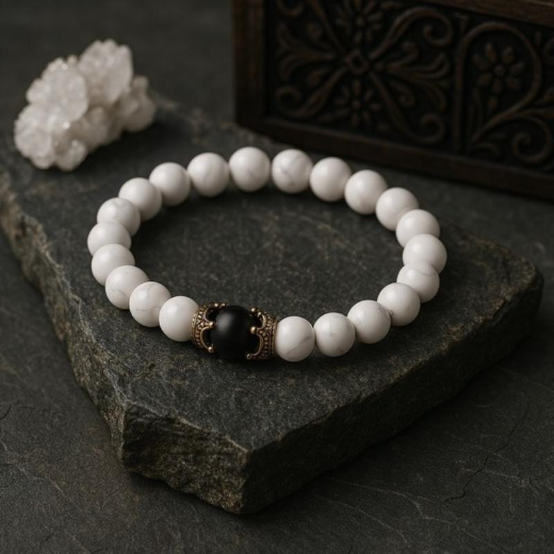 Men'S Stylish Natural Stone Bracelet Vintage Crown Symbol Of Power Hematite Beads Gift For Friends Natural Tiger Eye Beads