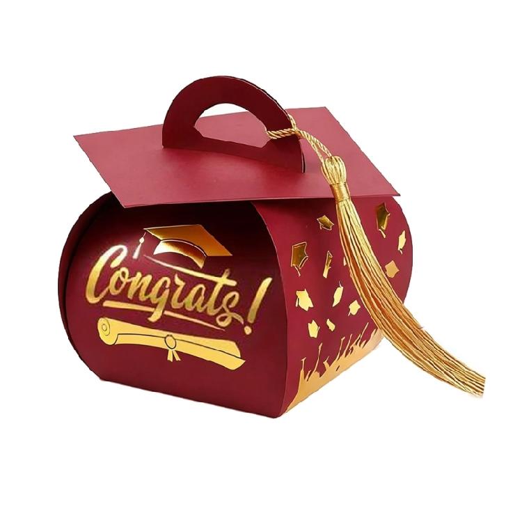 

Unique Graduation Ceremony Memorabilia Box Designed Like A Cap For Holding Diplomas And Cherished Items красный