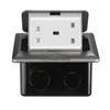 45-Type German Standard Pop-up Flush Mounted Floor Socket with USB, Thai & British Compatibility - Gray